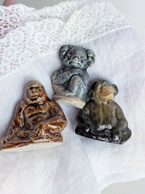 Lot of 3 Wade England Whimsies Miniature Figurines Ceramic Animals